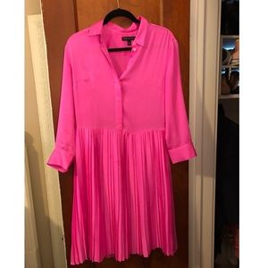 Hot pink silk midi Dress